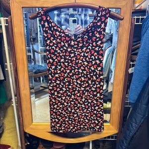 Stylish Black and Red Patterned Dress